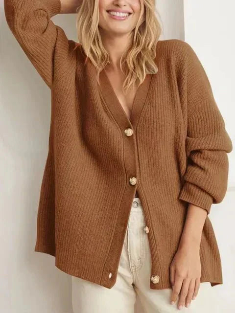 Levoire | Gilet en maille à col en V Braun