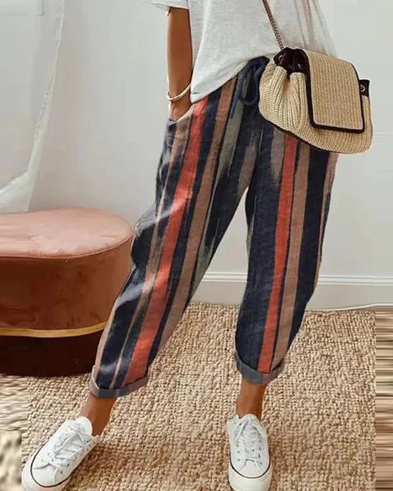 Levoire | Pantalons De Loisirs À La Mode Pour Femmes Rayures