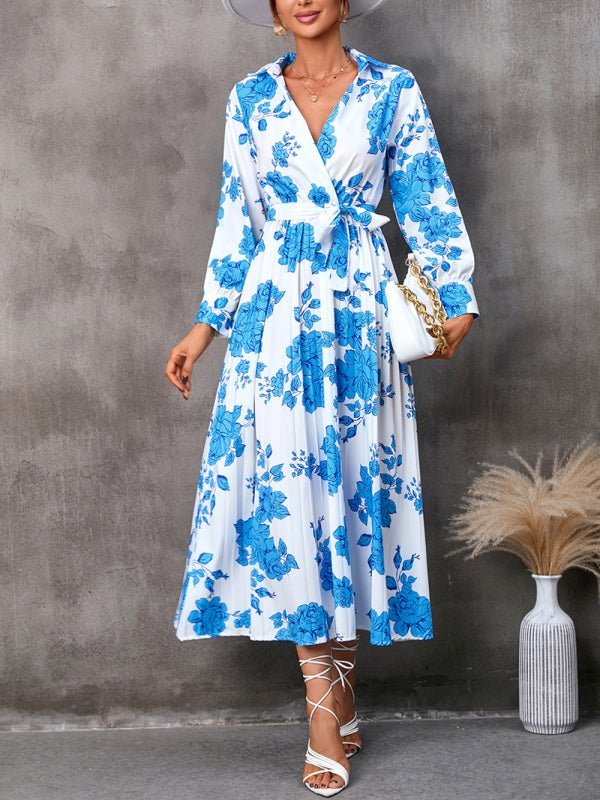 Levoire | Robe midi à manches longues imprimée polyvalente lâche