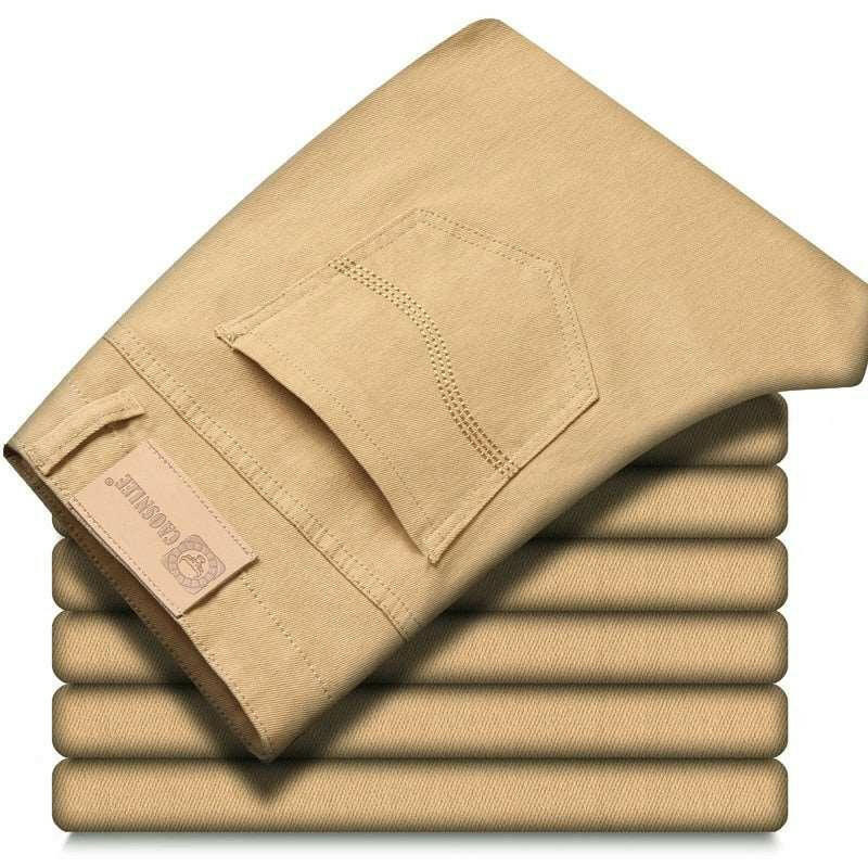 Levoire | Pantalon En Denim Droit Décontracté Pour Le Travail Khaki