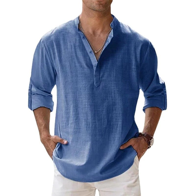 Levoire | Chemise décontractée pour hommes Denim-Bleu