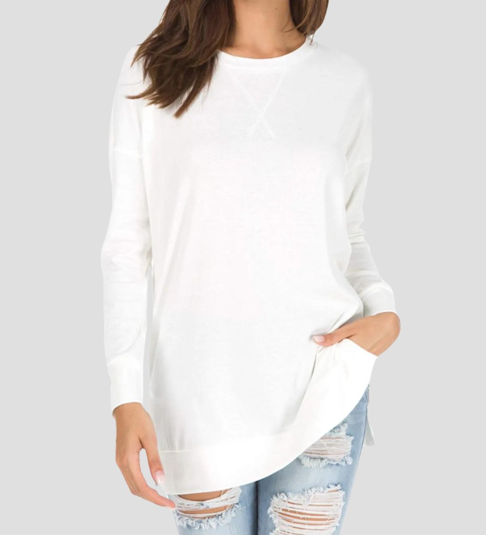 Levoire | T-Shirt À Manches Longues Pour Femmes Blanc