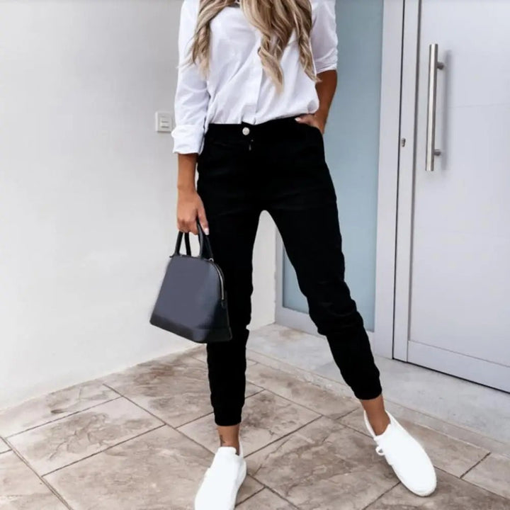 Levoire | Pantalon stretch décontracté pour femmes Noir