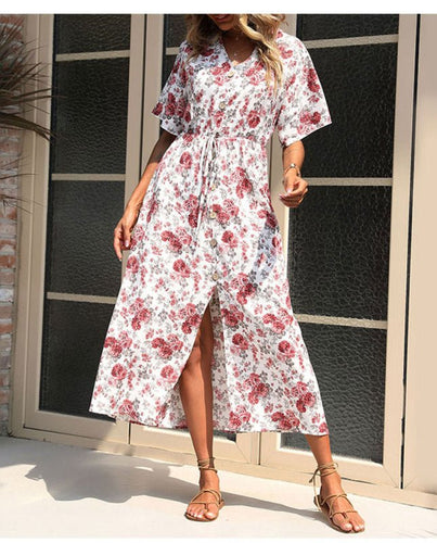 Levoire | Magnifique mode d'été pour femme robe à manches courtes à motifs