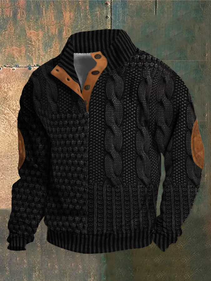 Levoire | Sweatshirt à imprimé rétro avec col montant Noir