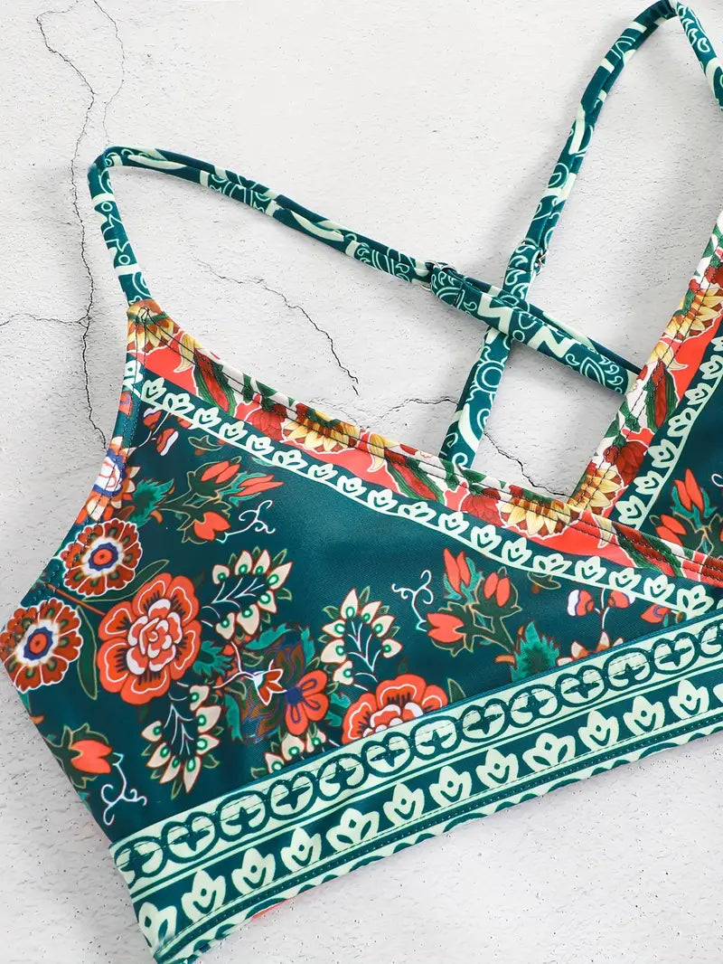 Levoire | Ensemble De Bikini Bohème Avec Des Sangles Croisées