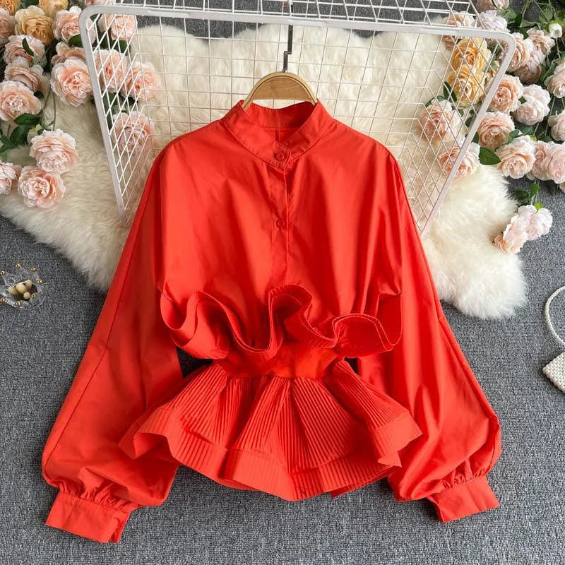Levoire | Haut femme avec ceinture froncée Rosenrot Une taille