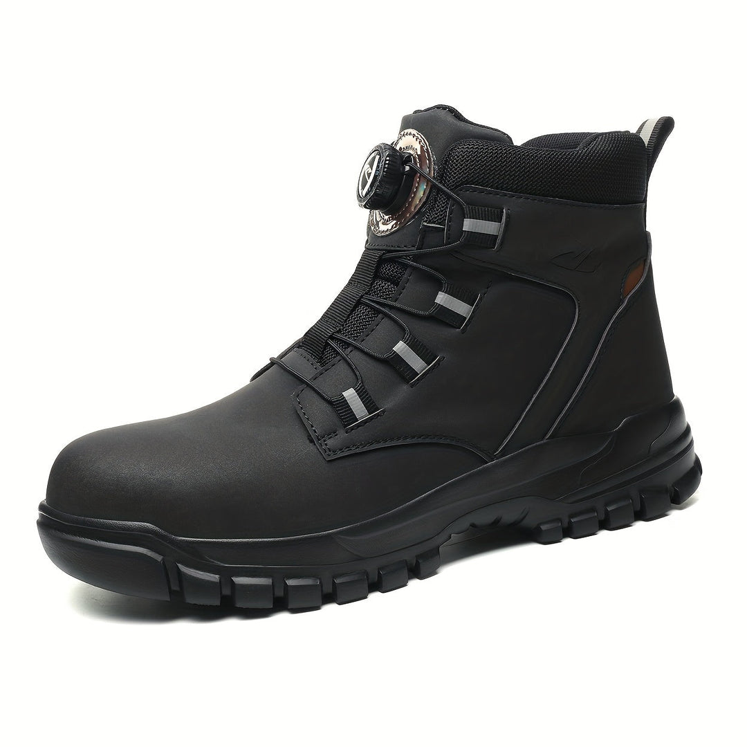 Levoire | Bottes De Sécurité Mi-Haute Durables Avec Fermeture Magnétique Tournante Pour Hommes Noir