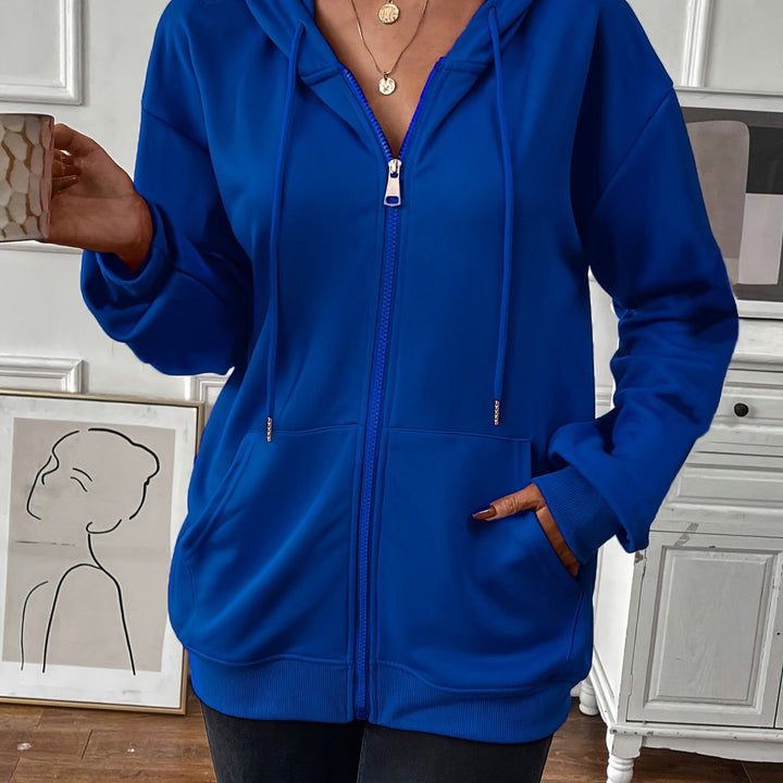 Levoire | Veste À Capuche Durable Avec Fermeture Éclair, Veste Longue À Manches Longues Avec Poches