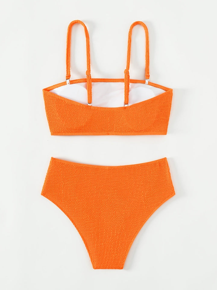 Levoire | Bikinis Rouges À Volants Taille Haute