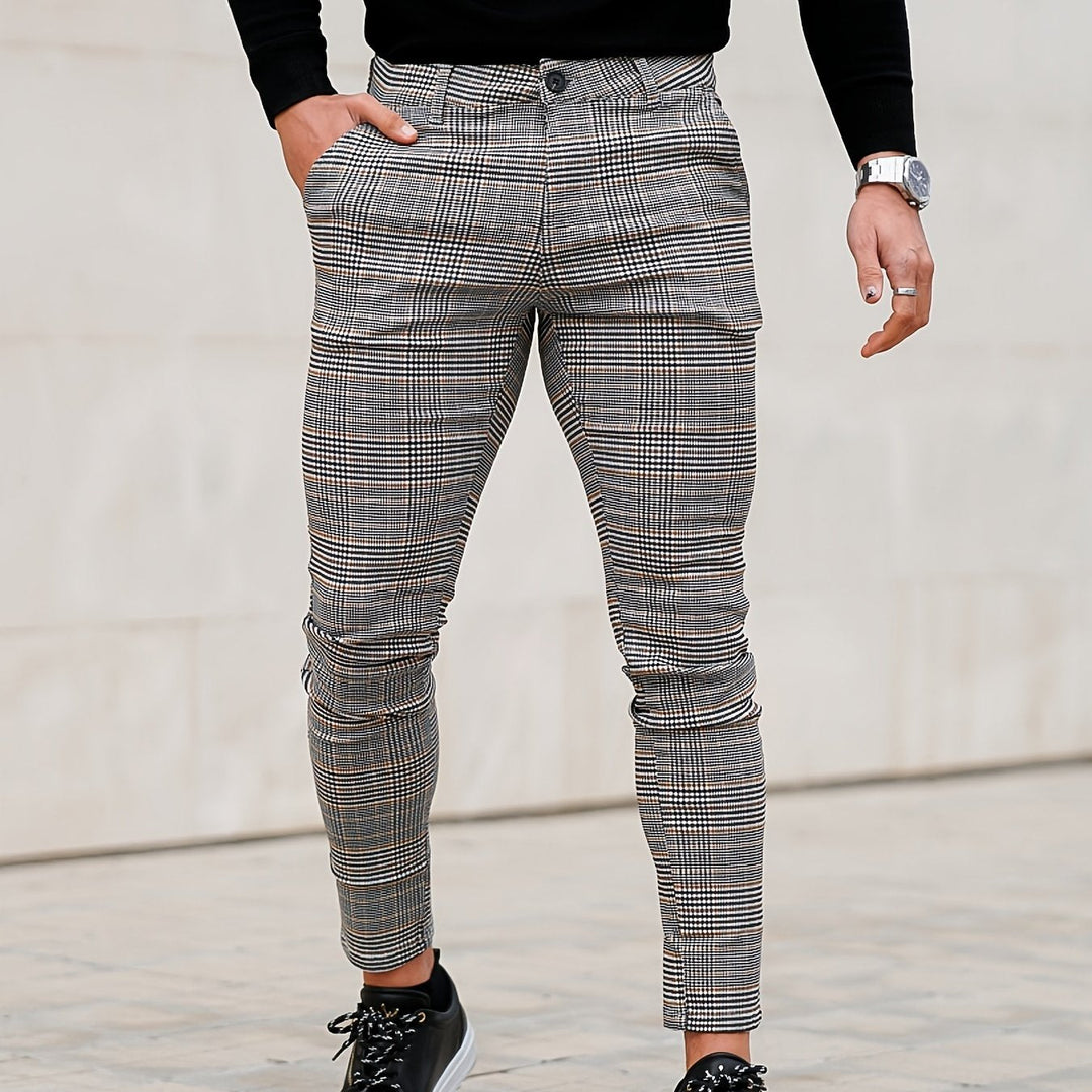 Levoire | Slim Fit Pantalons À Carreaux Pour Hommes