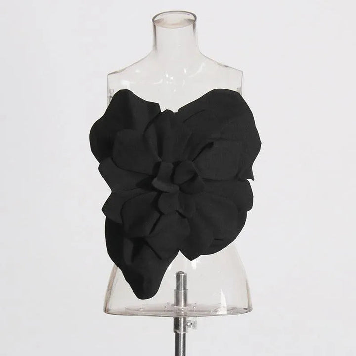 Levoire | Poche sans dos avec fleur tridimensionnelle Noir