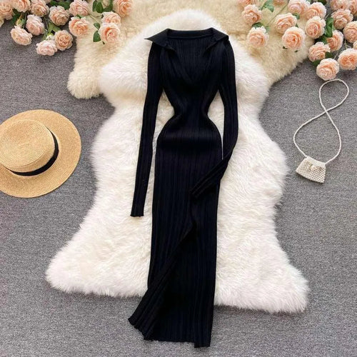 Levoire | Robe à manches longues en tricot extensible