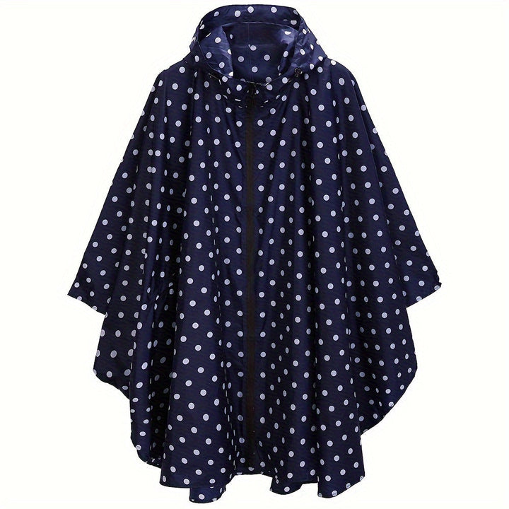 Levoire | Veste De Pluie Légère Avec Capuche Et Poche Bleu Blanc Point
