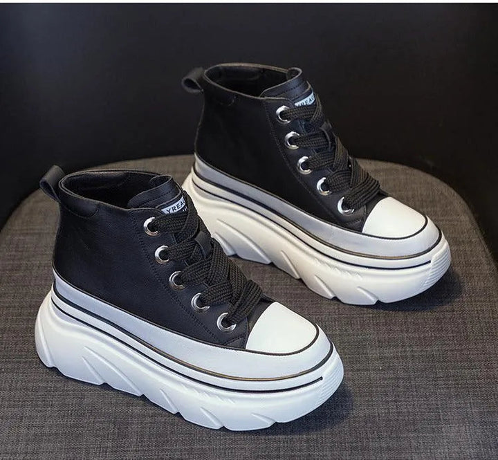 Levoire | Bottes à talon haut avec une semelle épaisse Manteau Plus Velours Noir