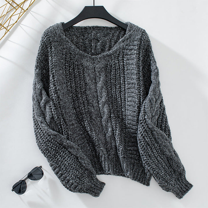 Levoire | Pull Ample Avec Décolleté En V Et Manches Bouffantes Noir