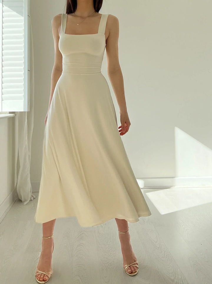 Levoire | Robe simple avec bretelles épaisses Blanc