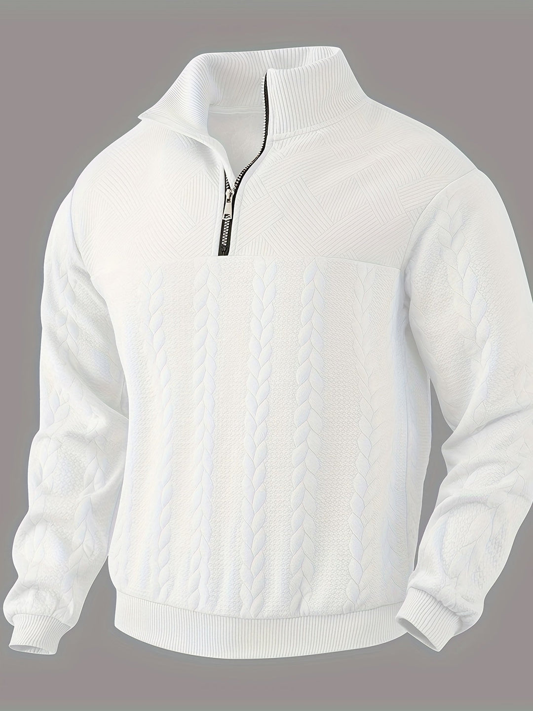 Levoire | Pull À Col Zippé Mi-Long Varmer À Manches Longues Blanc