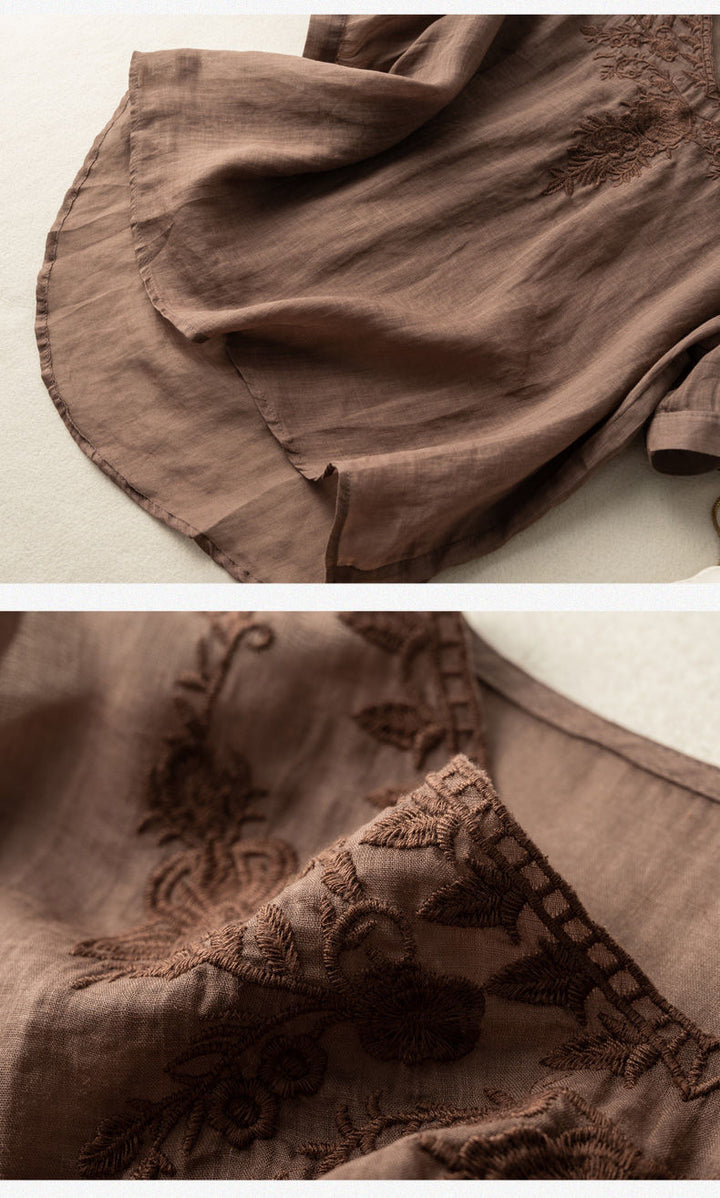 Levoire | Chemise Brodée À Col En V