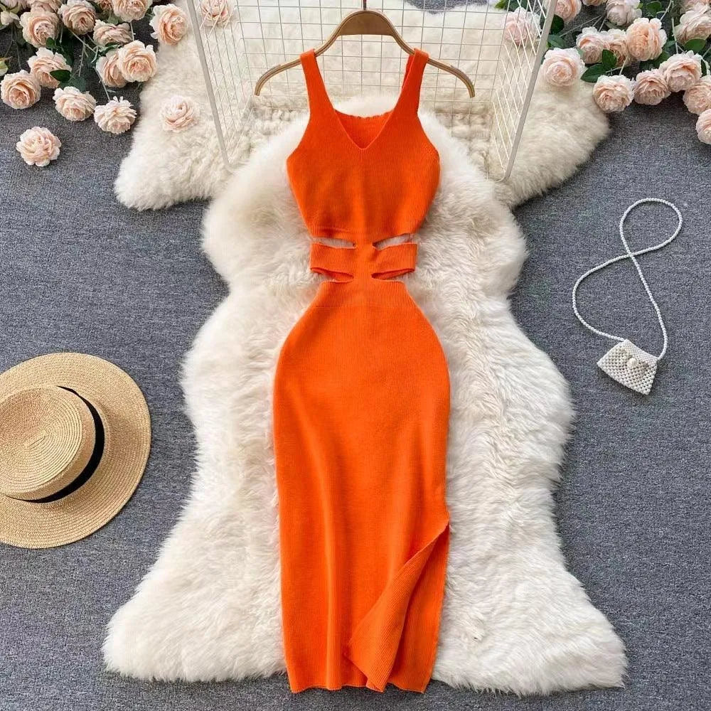 Levoire | Robe tricotée pour femmes Orange Taille libre
