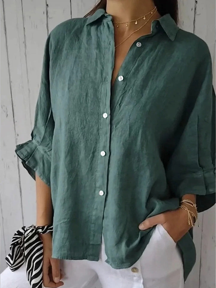 Levoire | Chemise Rento avec dos en boucle Malachite vert