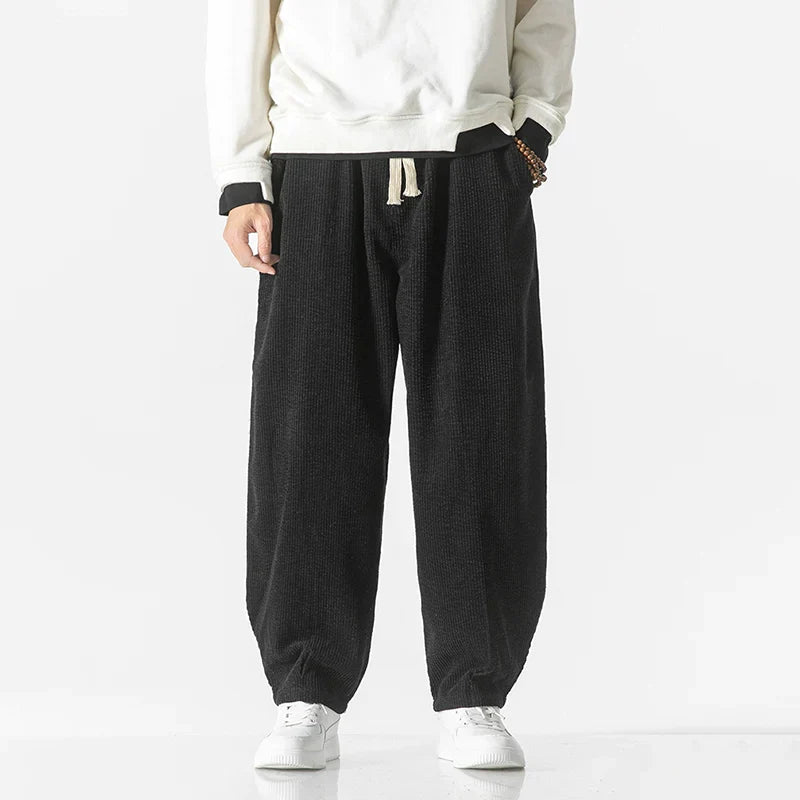 Levoire | Pantalon large en velours côtelé Noir