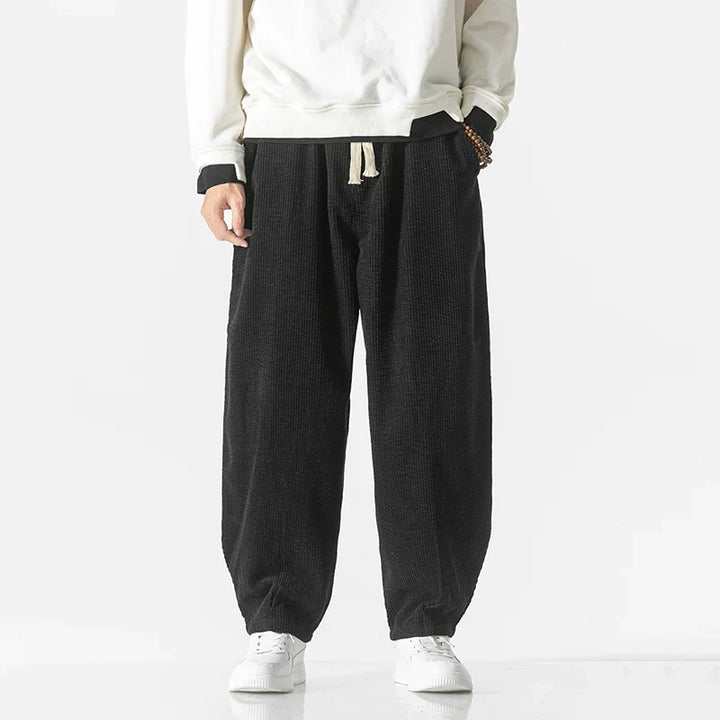 Levoire | Pantalon large en velours côtelé Noir