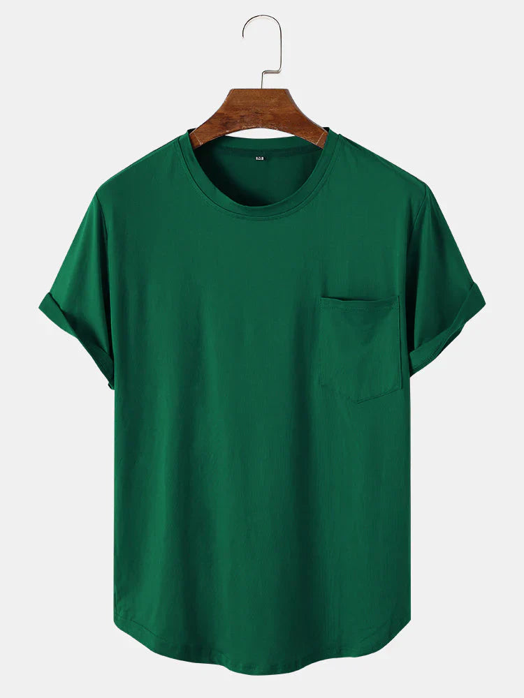 Levoire | T-Shirts Basiques Unis Avec Poche Vert