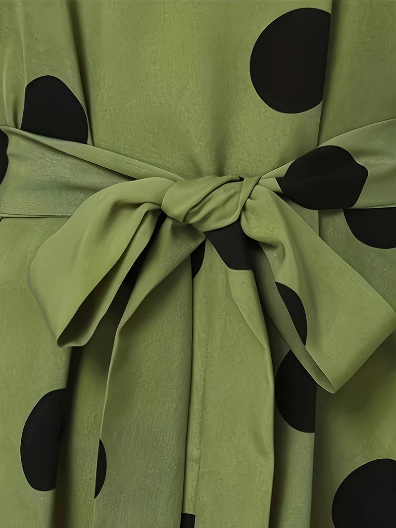 Levoire | Robe À Manches Longues À Pois Avec Col Rond