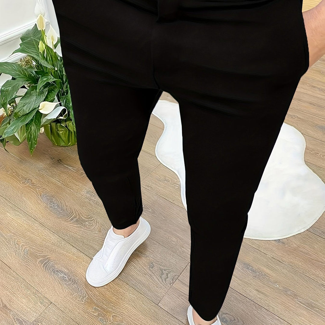Levoire | Skinny Fit Pantalons Pour Hommes Avec Détails Zippés En Couleur Unie