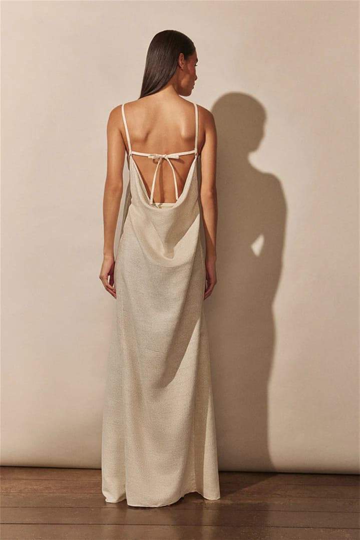 Levoire | Maxi Robe Avec Décolleté En V Et Fente Florale Haute