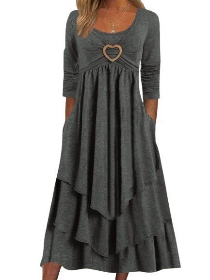 Levoire | Robe Élégante En Silhouette Simple Gris