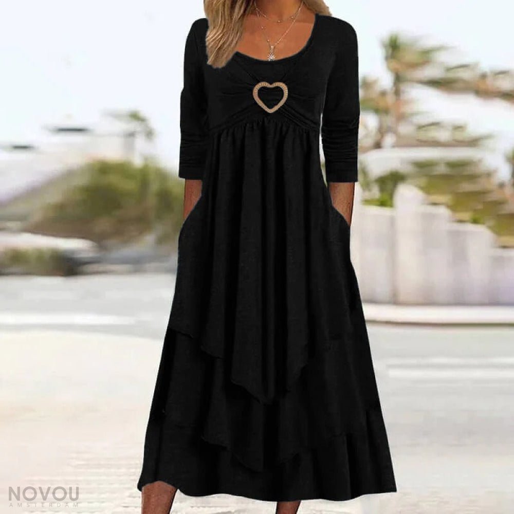 Levoire | Robe Élégante En Silhouette Simple Noir