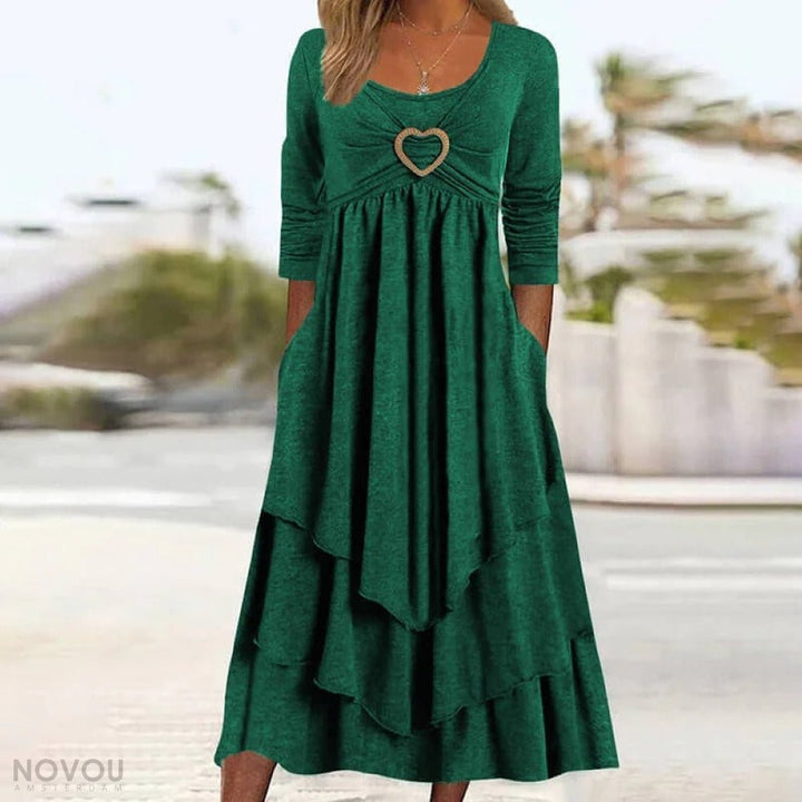Levoire | Robe Élégante En Silhouette Simple Vert