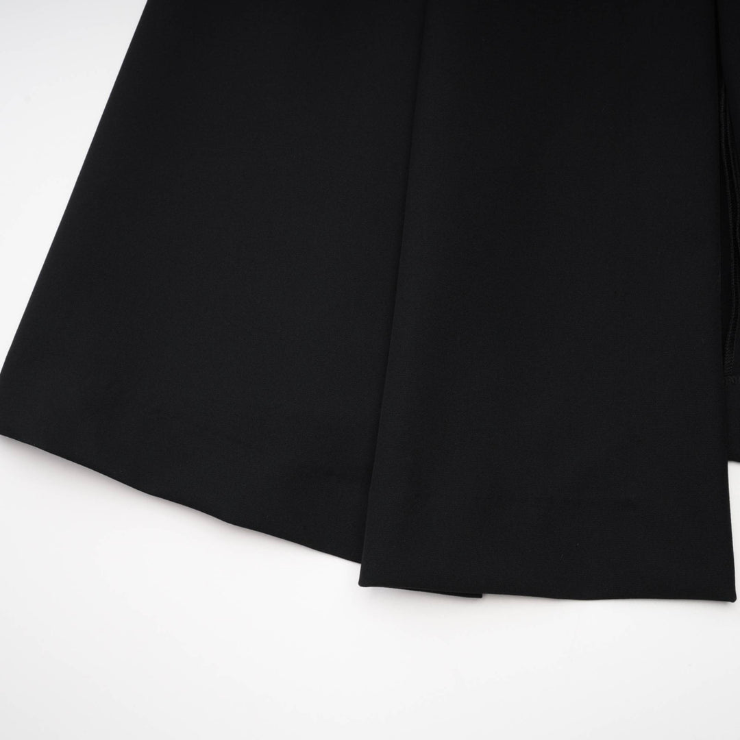 Levoire | Noir Ouvert Dos Plissé Midi Robe
