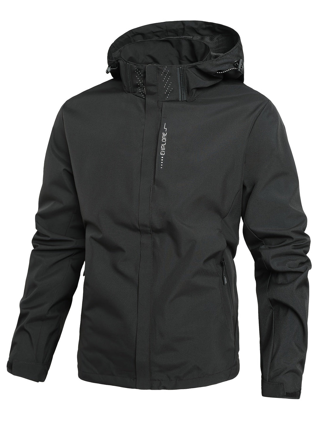 Levoire | Veste À Capuche À Manches Longues Coupe-Vent Avec Poches Noir