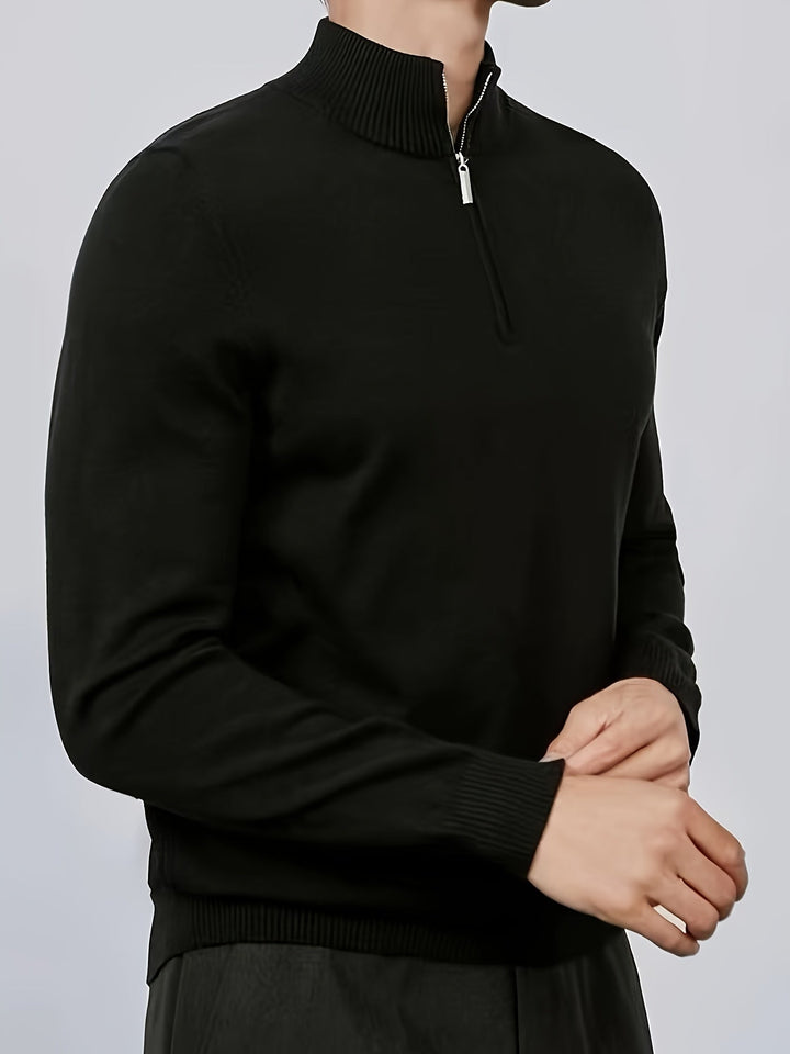 Levoire | Pull-Over Uni Avec Zip Mi-Long Et Col