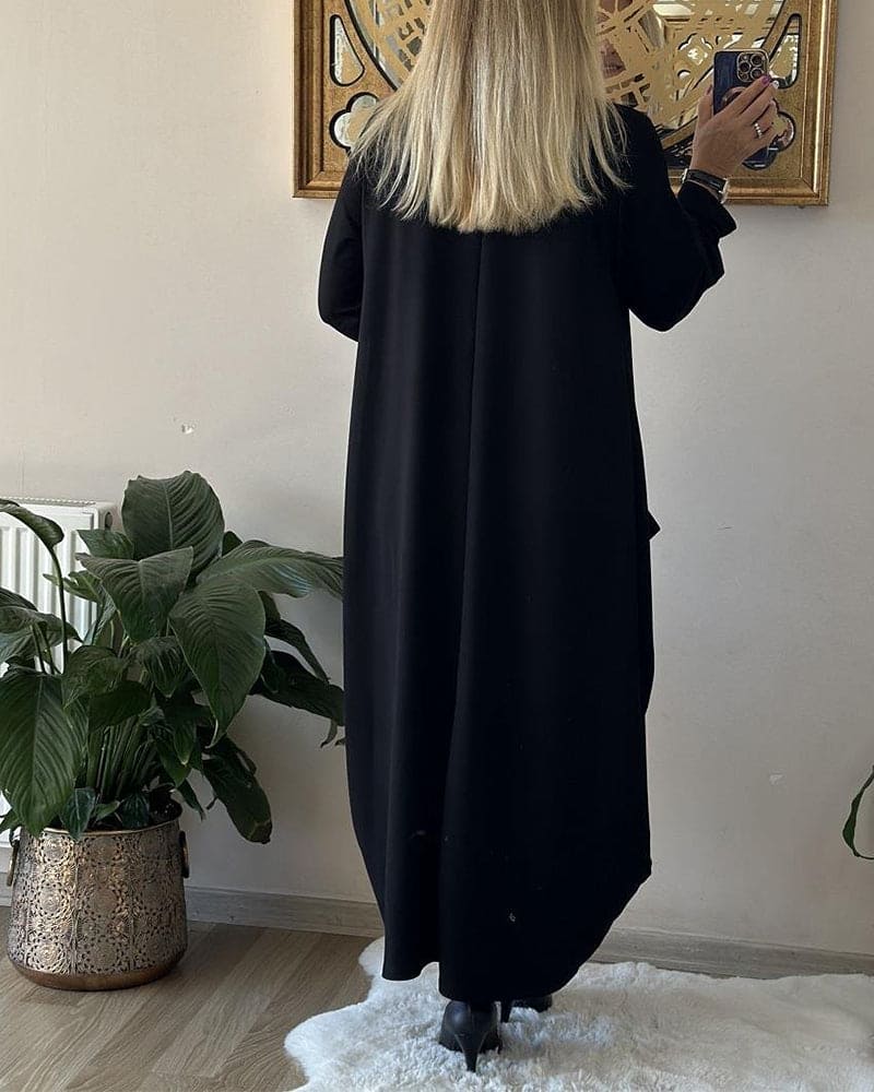 Levoire | Robe Décontractée Unie Avec Col Rond