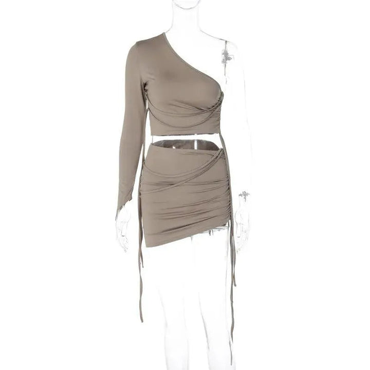 Levoire | Robe avec bouton sur le côté en haut Khaki