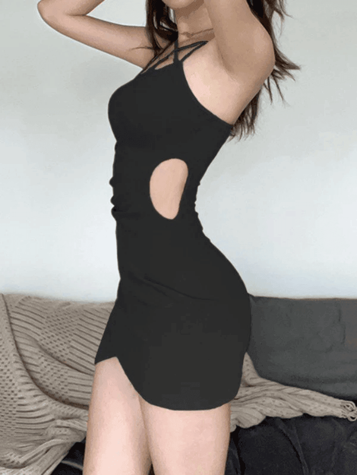 Levoire | Robe Mini Découpée À Crossover Ornée De Chaînes