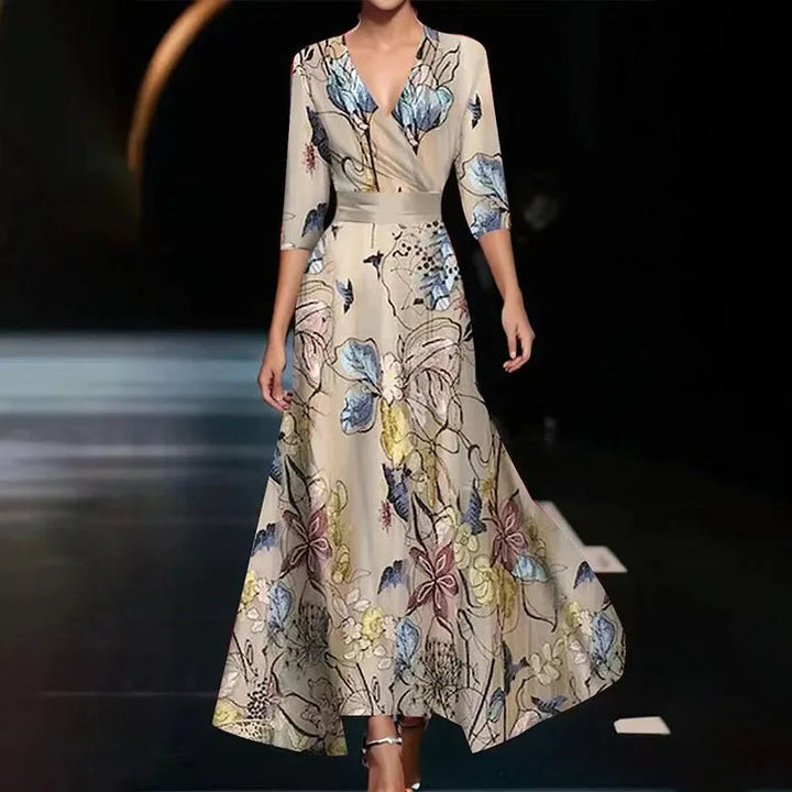 Levoire | Design À Manches Robe Pour Femmes Champagne