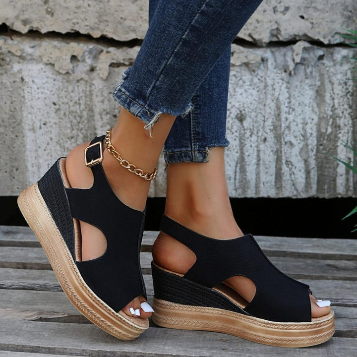 Levoire | Chaussures D'Été À Semelle Épaisse Et Plate Noir