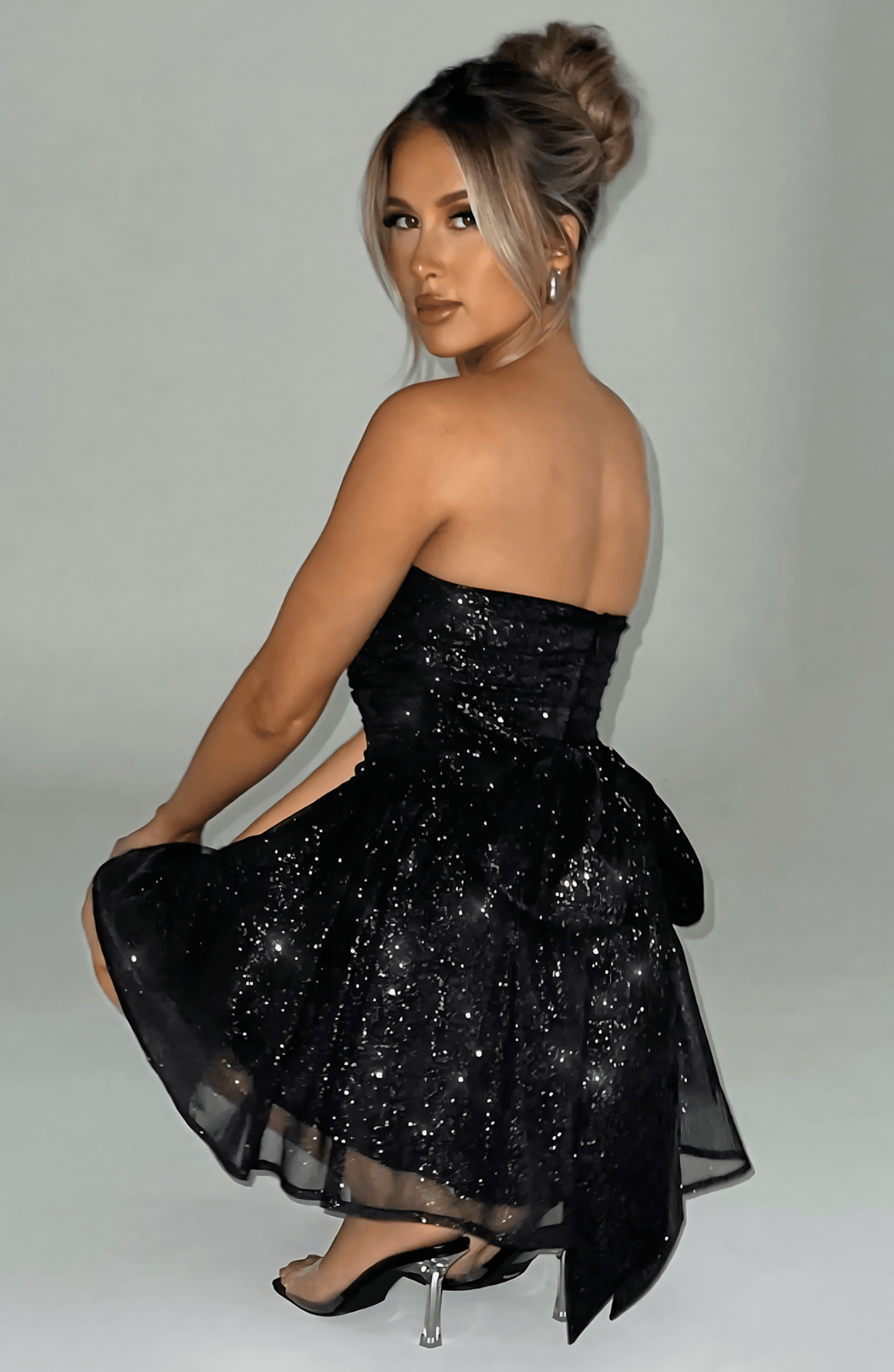 Levoire | Robe mini noire femmes robe de soirée