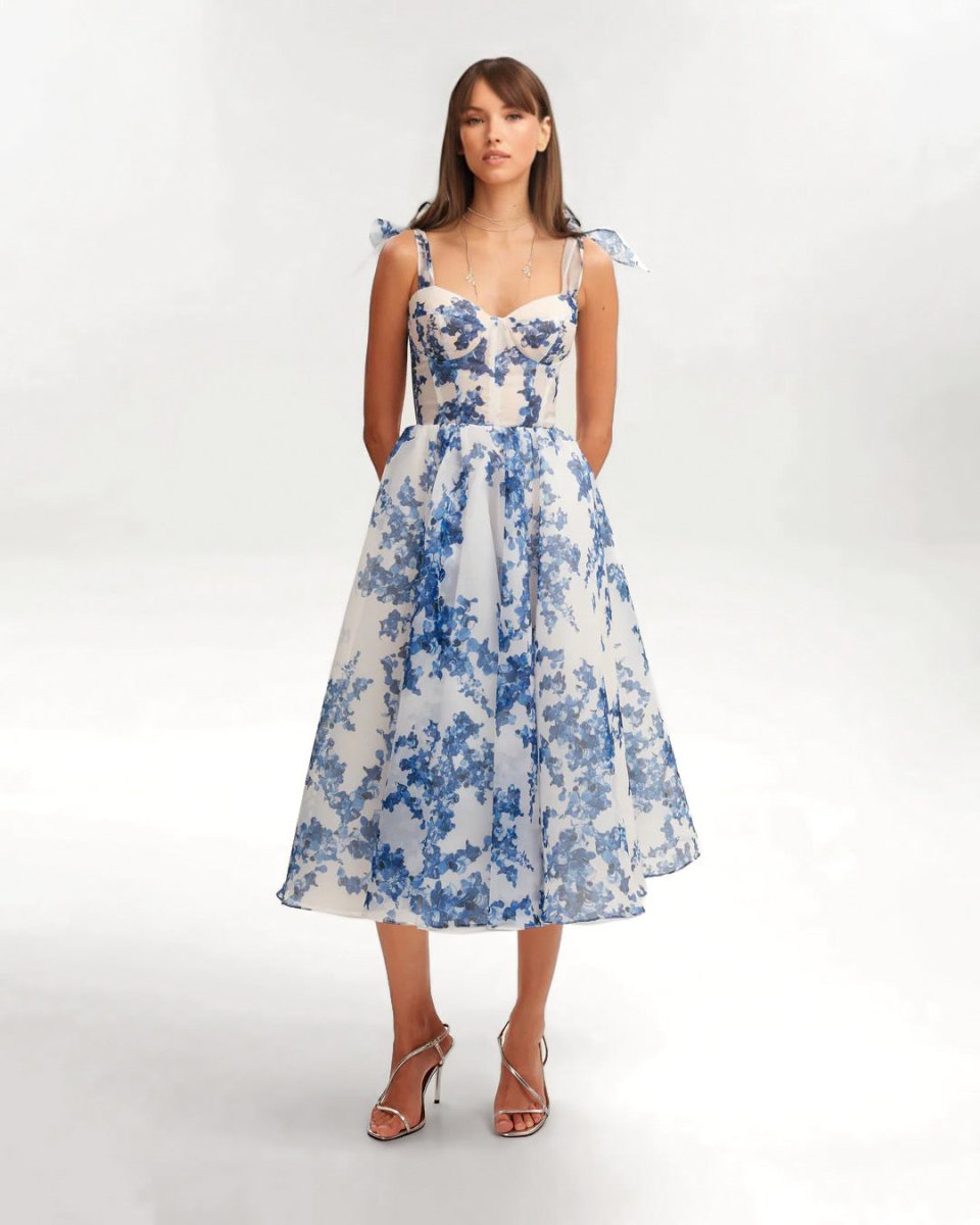 Levoire | Robe Midi Bleue Pour Femmes Bleu