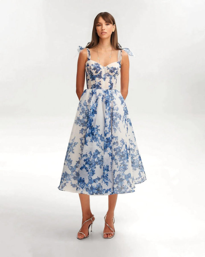 Levoire | Robe Midi Bleue Pour Femmes Bleu