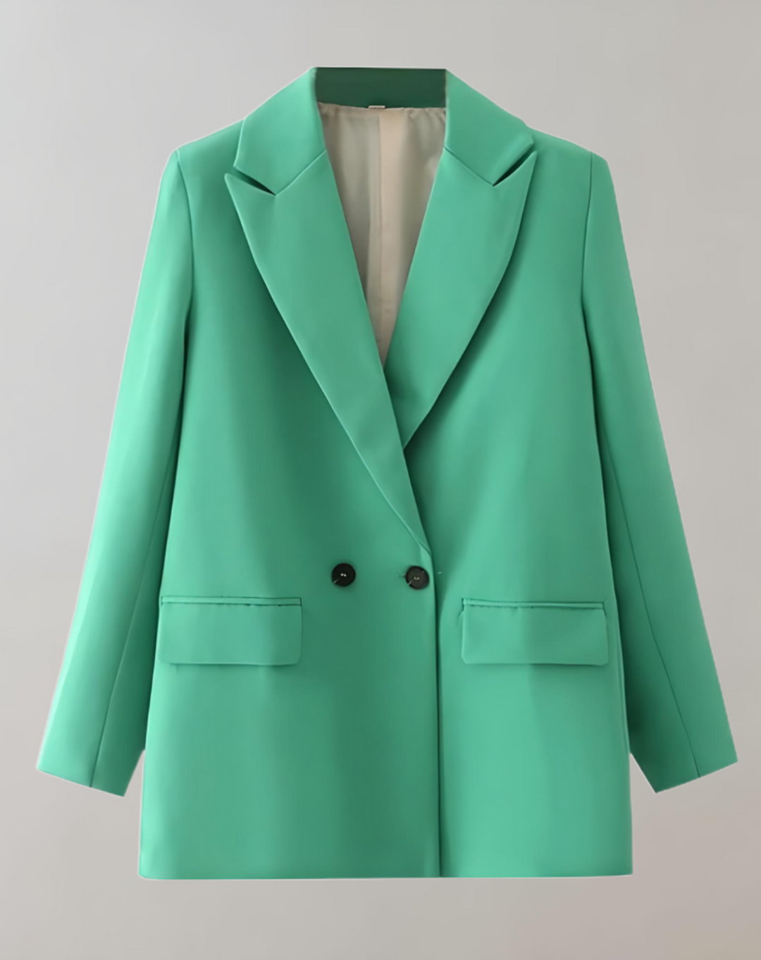 Levoire | Veste De Col Formel Unie Grande Taille Confortable Vert