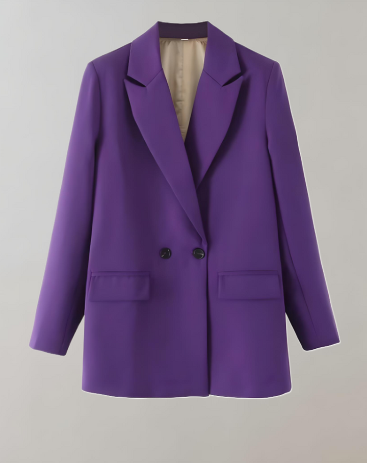 Levoire | Veste De Col Formel Unie Grande Taille Confortable Lila