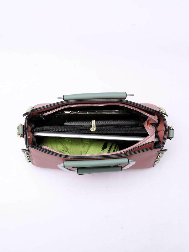 Levoire | Sac Chic Carré En Vert Clair Polyester Avec Pompon Ludique