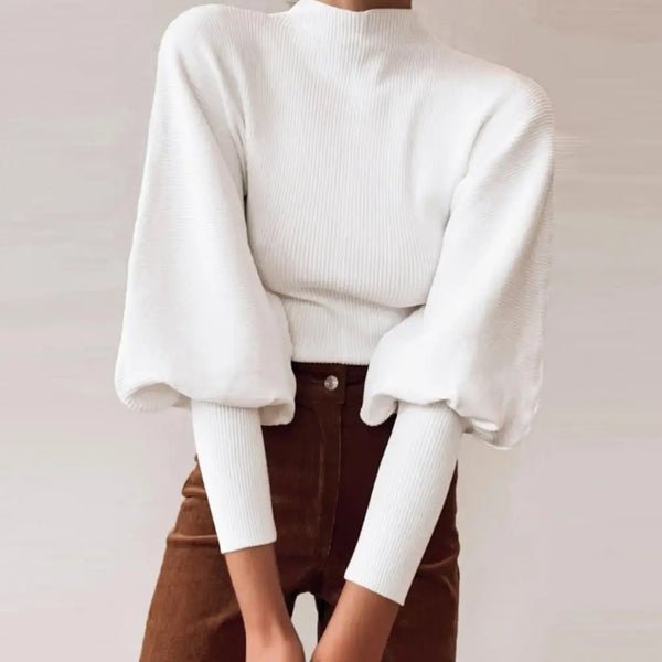 Levoire | Pull Avec Manches Bouffantes Pour Femmes Blanc