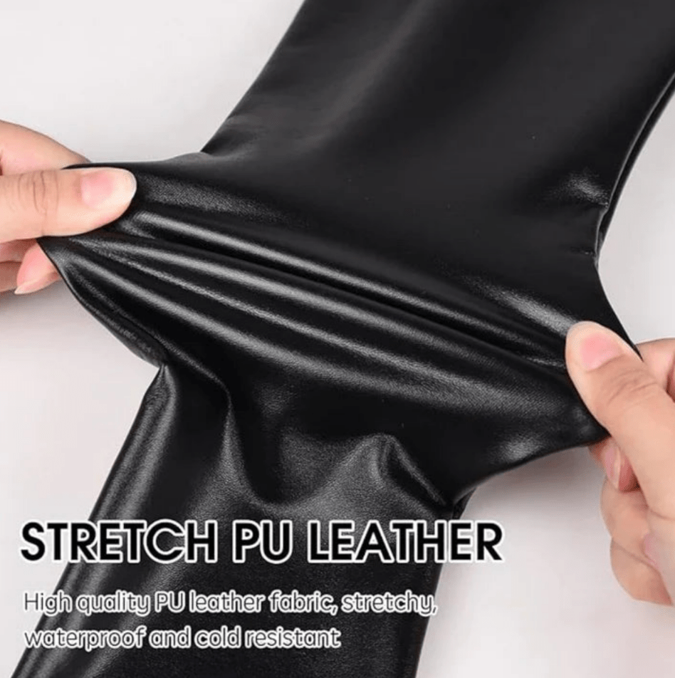 Levoire | Leggings noires pour femmes Taille haute Legging thermique en cuir synthétique